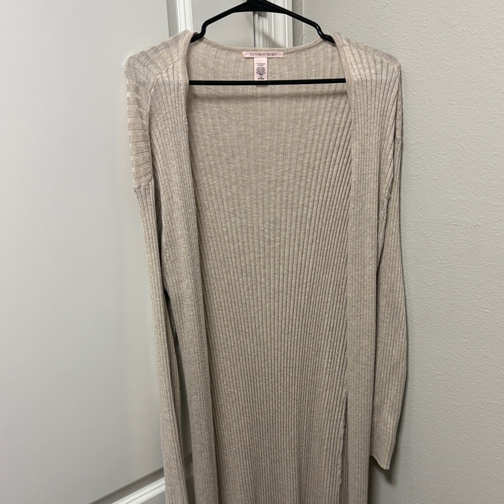 Long Victoria Secret Beige Long Sweater Cardigan